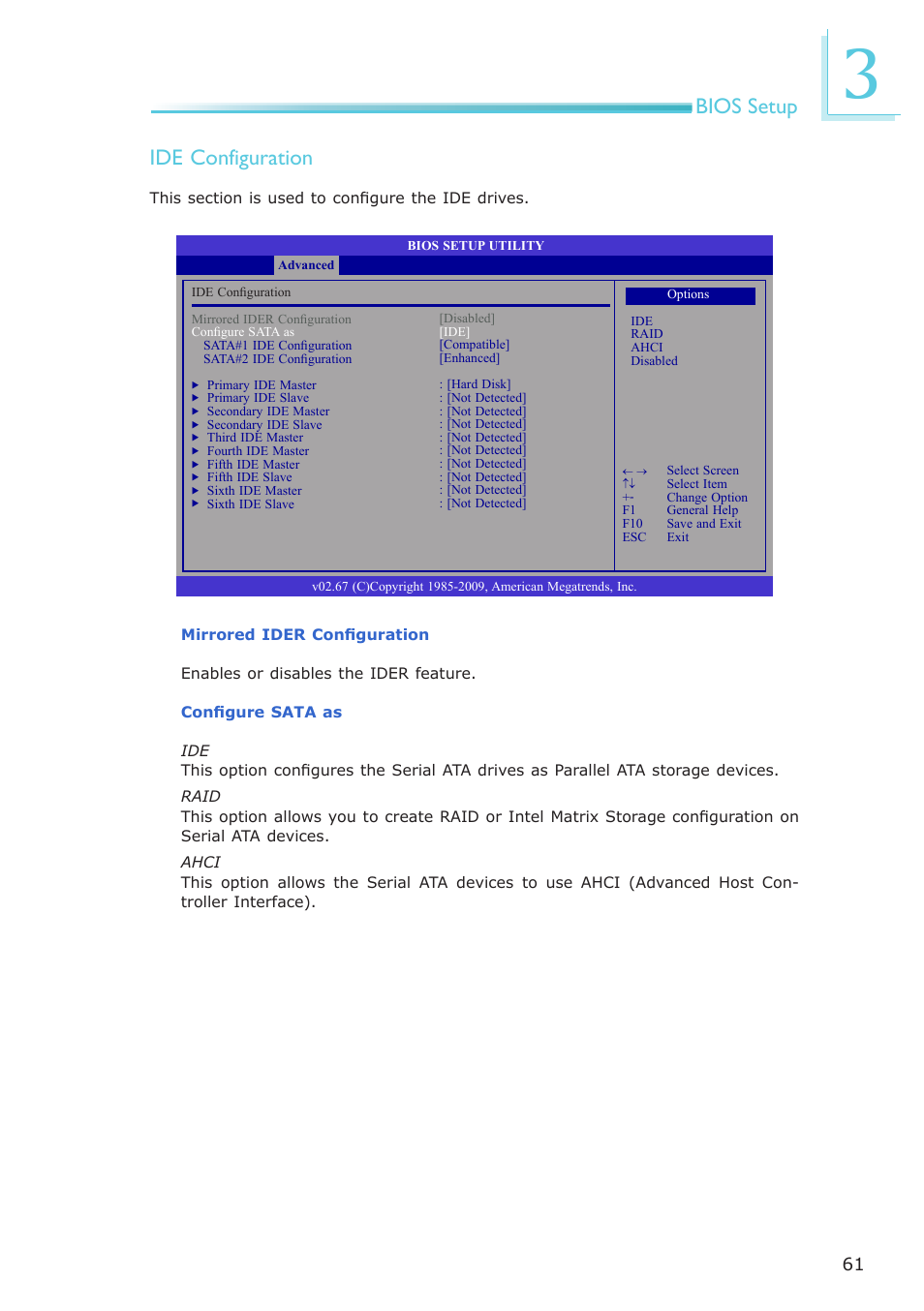 Bios setup ide configuration | DFI PT631-IPM User Manual | Page 61 / 184