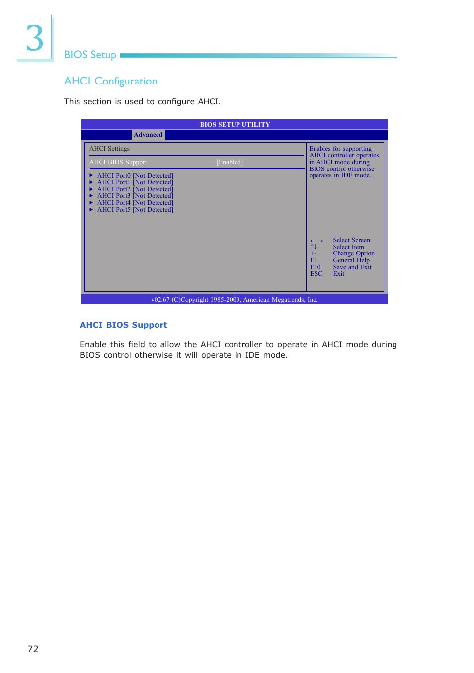 Bios setup ahci configuration | DFI PT631-IPM User Manual | Page 72 / 184