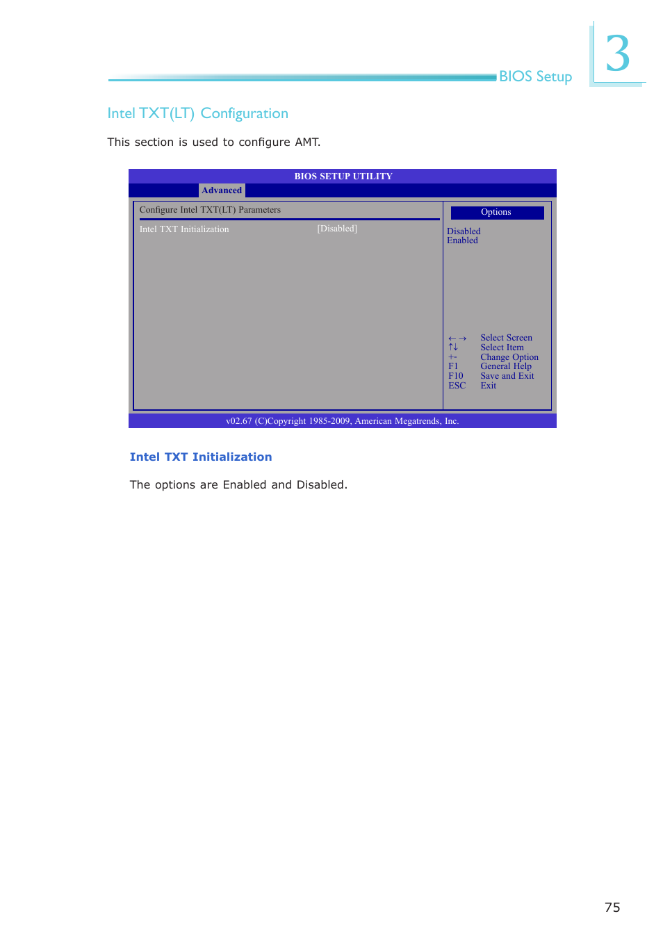 Bios setup intel txt(lt) configuration | DFI PT631-IPM User Manual | Page 75 / 184