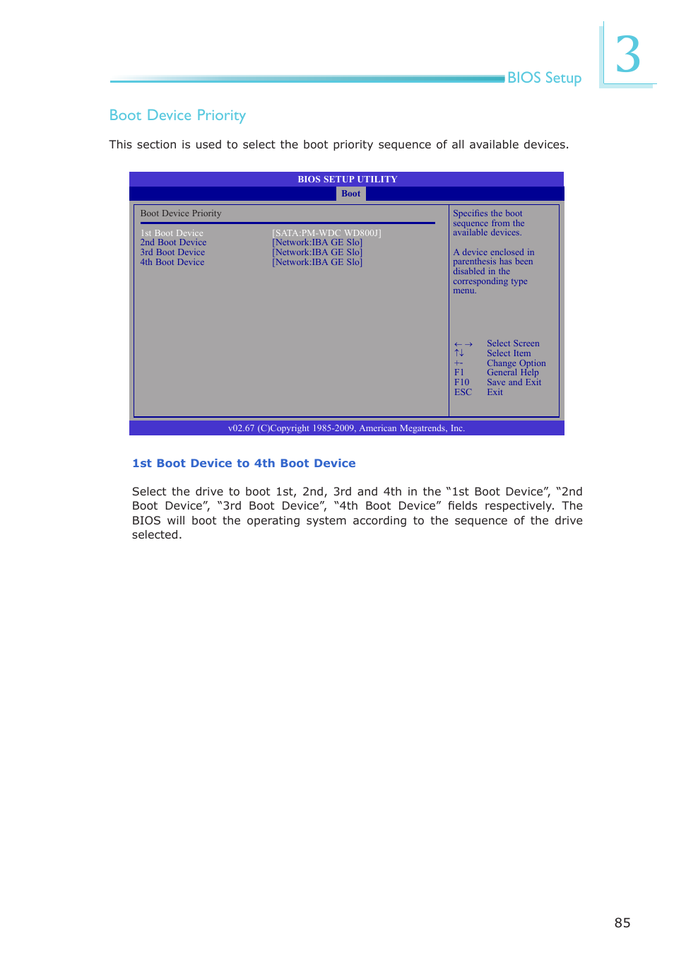 Bios setup, Boot device priority | DFI PT631-IPM User Manual | Page 85 / 184