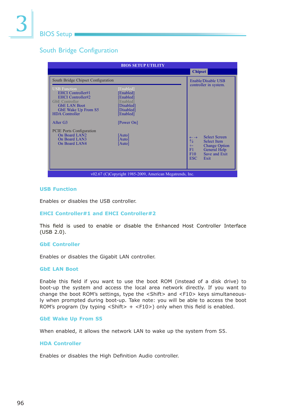 Bios setup south bridge configuration | DFI PT631-IPM User Manual | Page 96 / 184