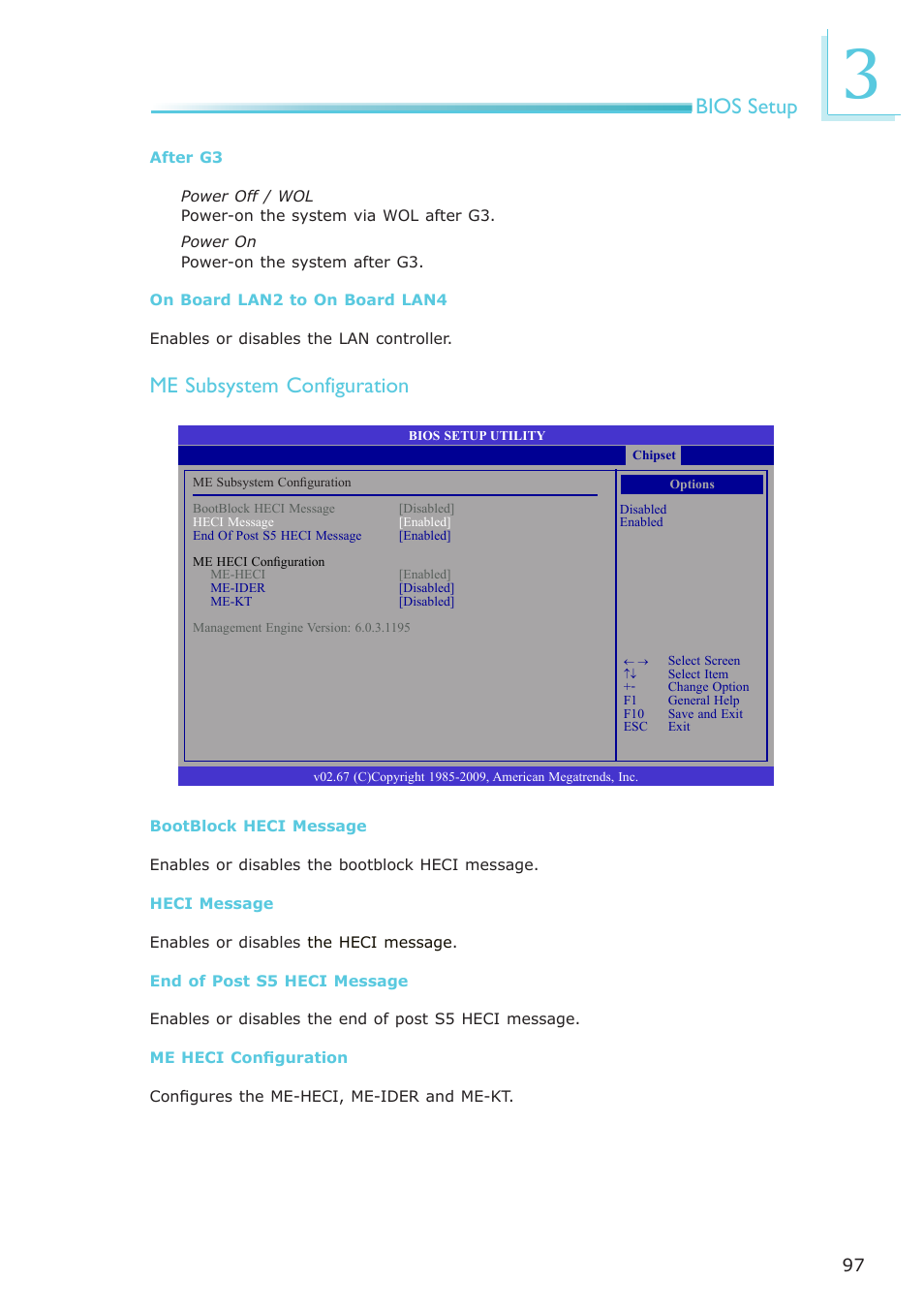 Bios setup me subsystem configuration | DFI PT631-IPM User Manual | Page 97 / 184