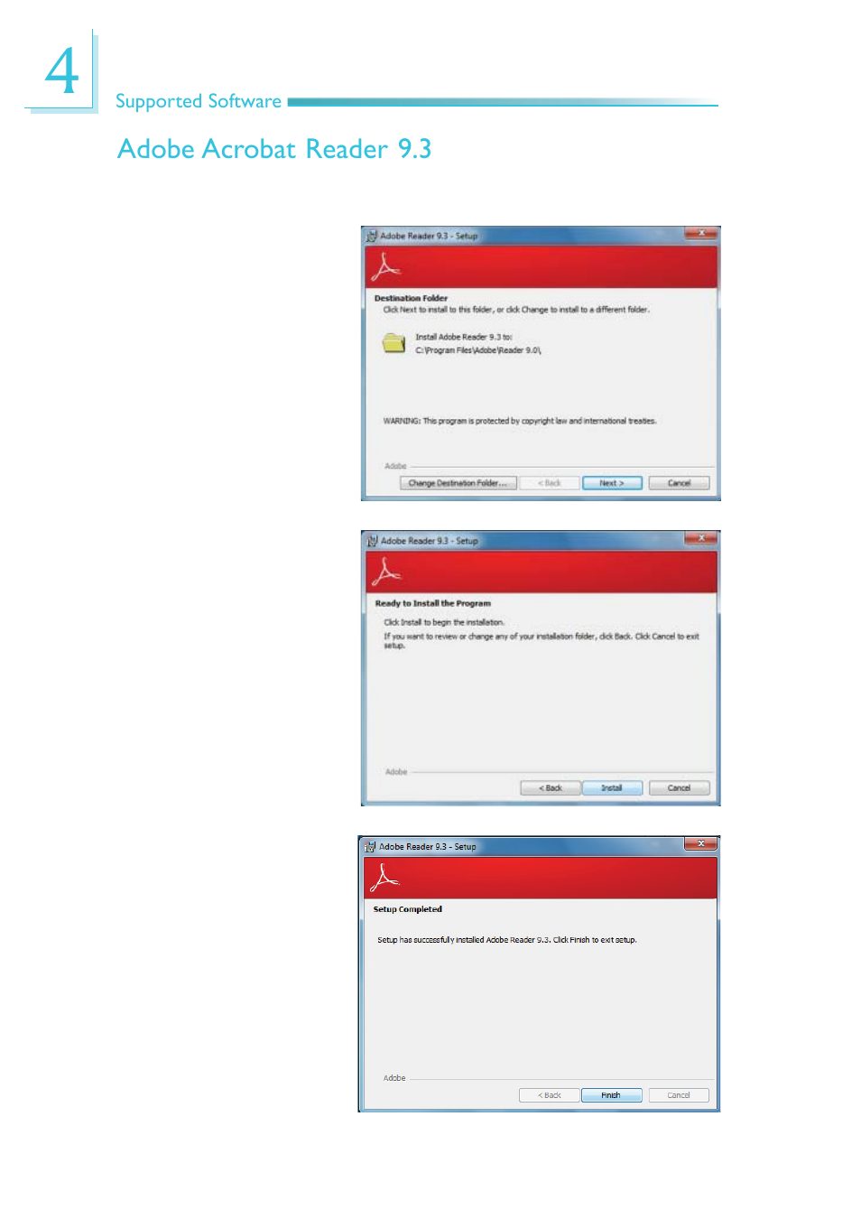 Adobe acrobat reader 9.3 | DFI SB630-CRM User Manual | Page 124 / 183