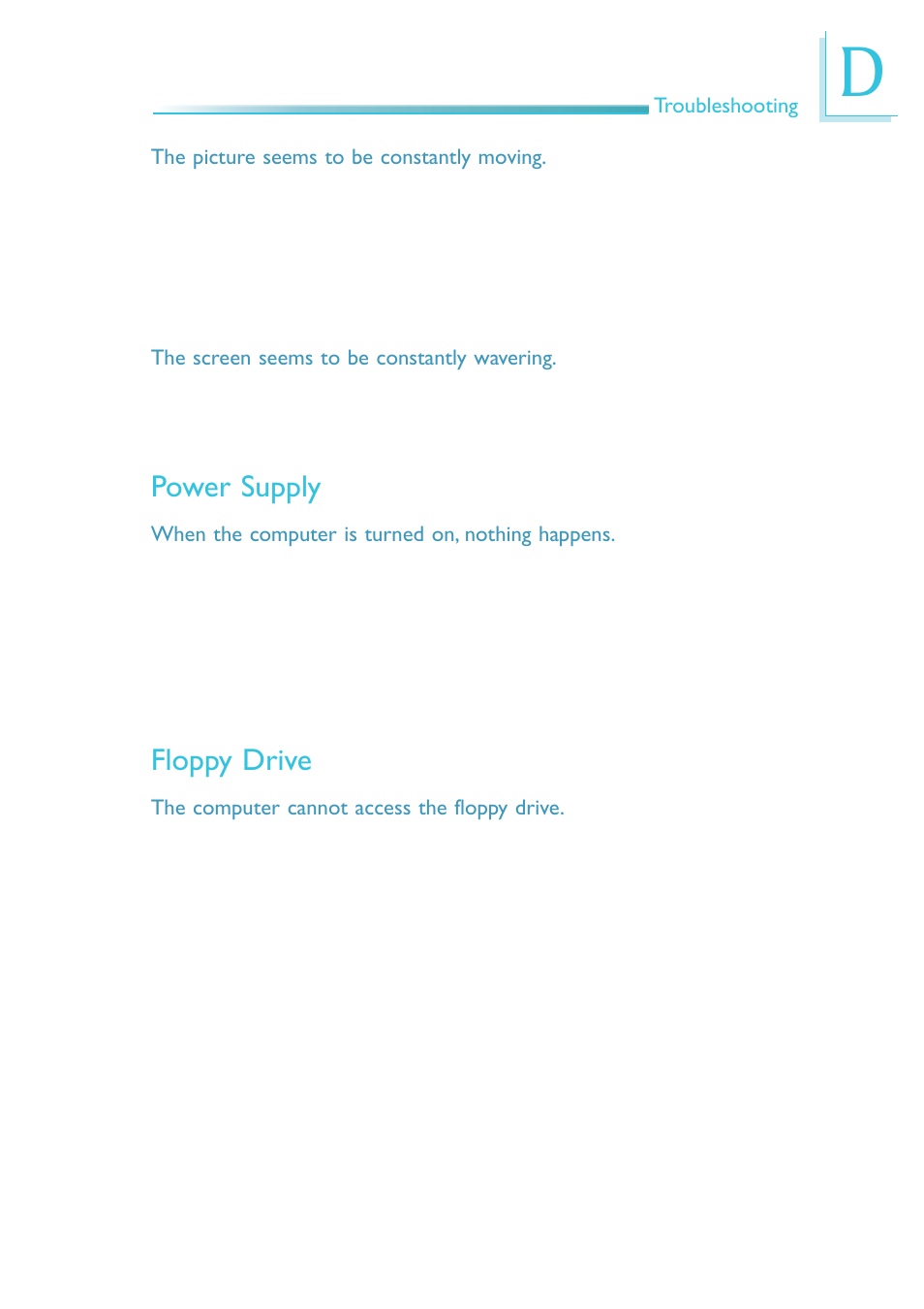 Power supply, Floppy drive | DFI SB630-CRM User Manual | Page 181 / 183