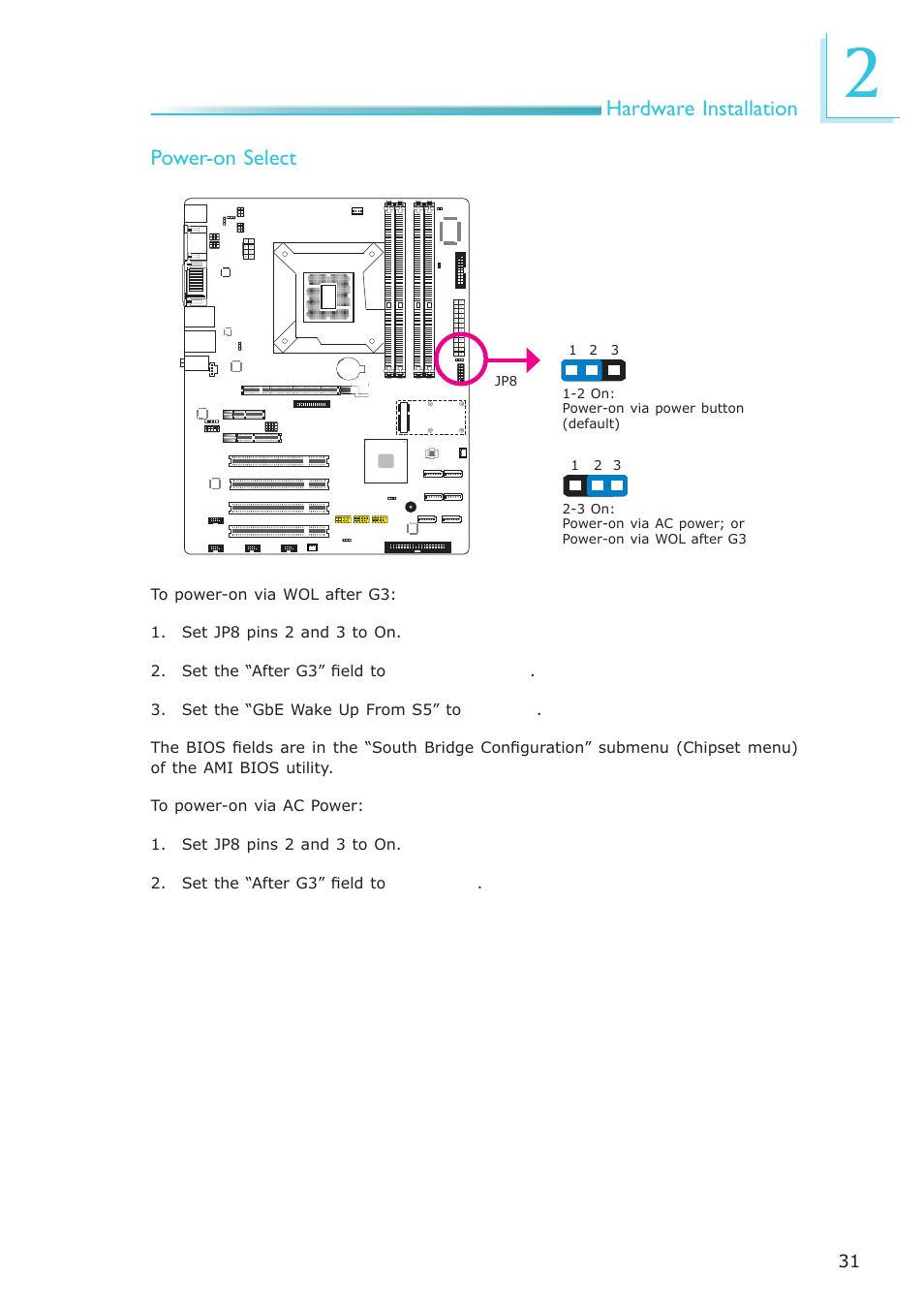Hardware installation power-on select | DFI SB630-CRM User Manual | Page 31 / 183