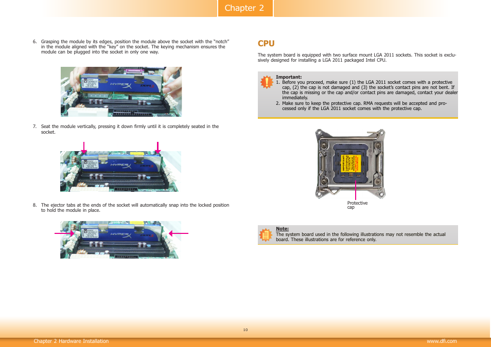 Chapter 2 cpu | DFI RL830-C602/C604 User Manual | Page 10 / 67