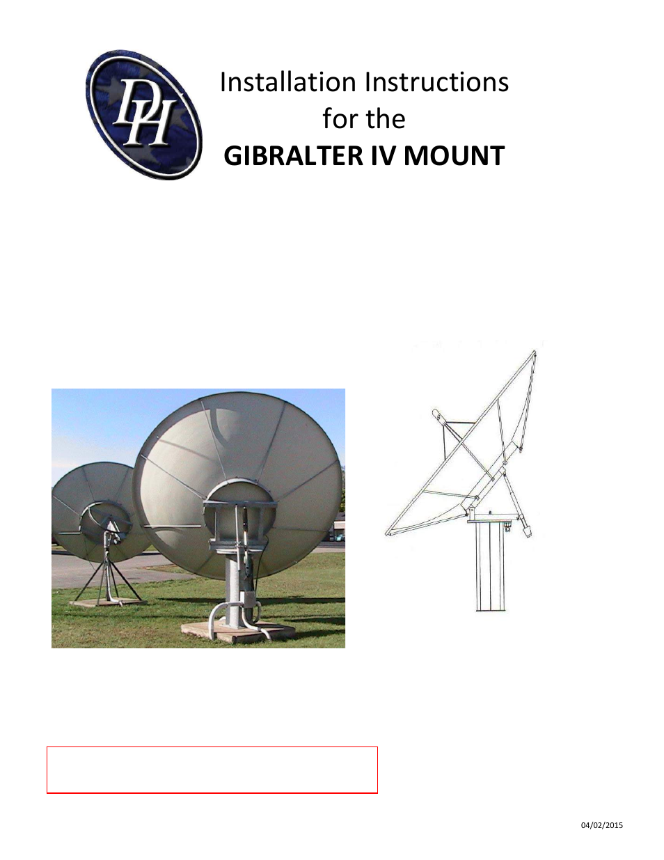 DH Satellite GIBRALTER IV MOUNT User Manual | 18 pages