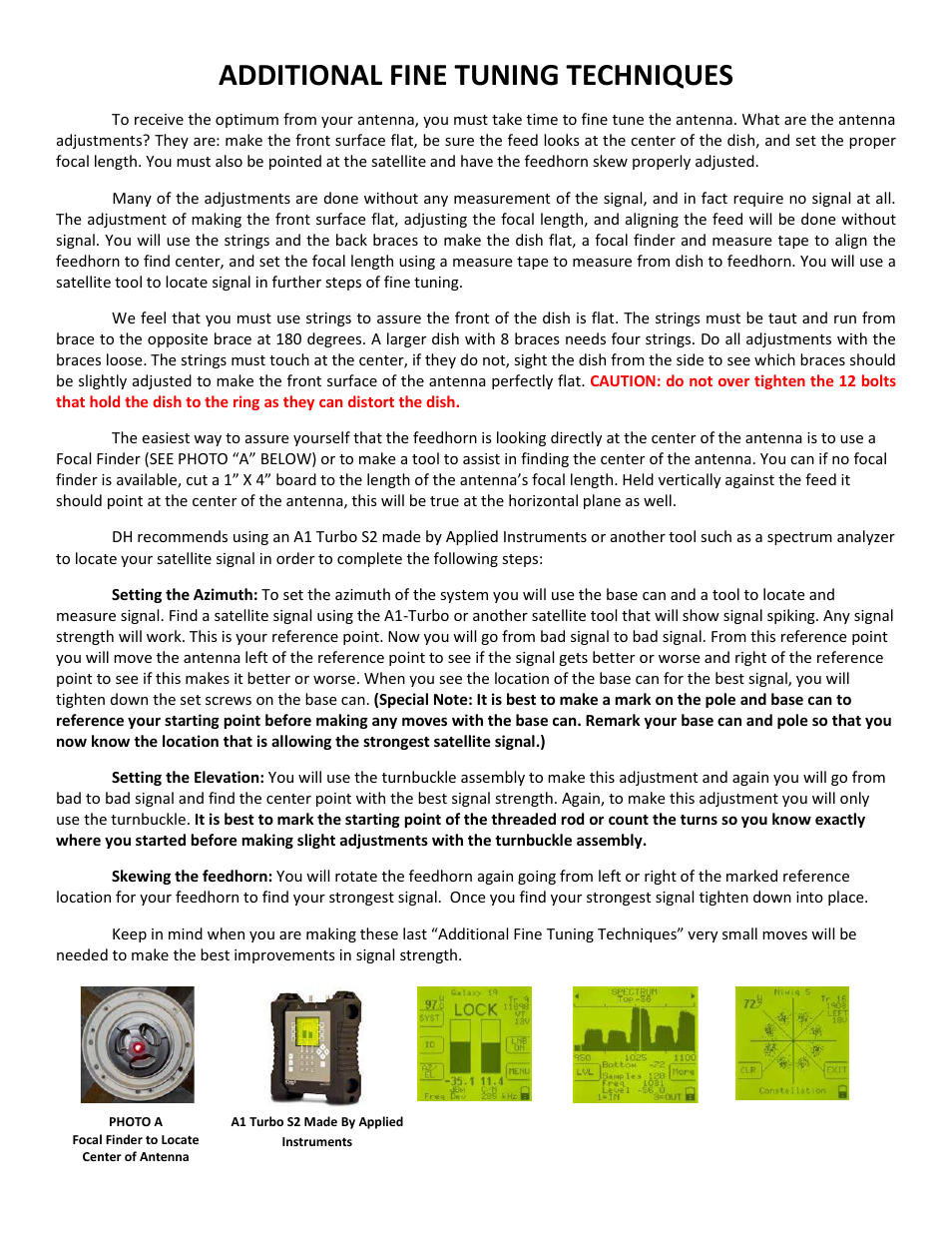 Additional fine tuning techniques | DH Satellite GIBRALTER IV MOUNT User Manual | Page 15 / 18