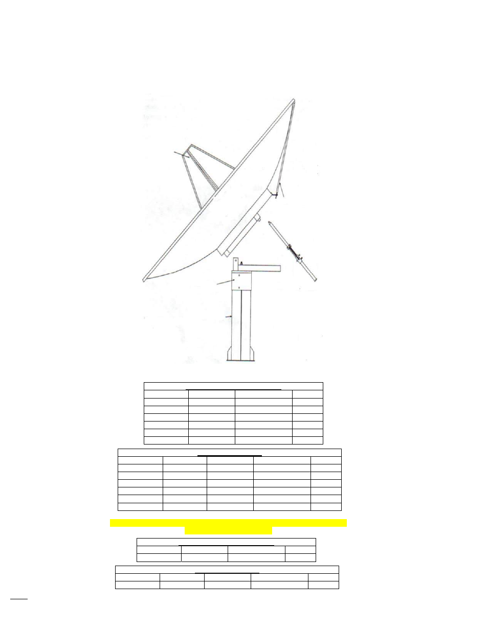 Parts list for the fixed az-el gibralter, Page 12 | DH Satellite GIBRALTER IV MOUNT User Manual | Page 17 / 18