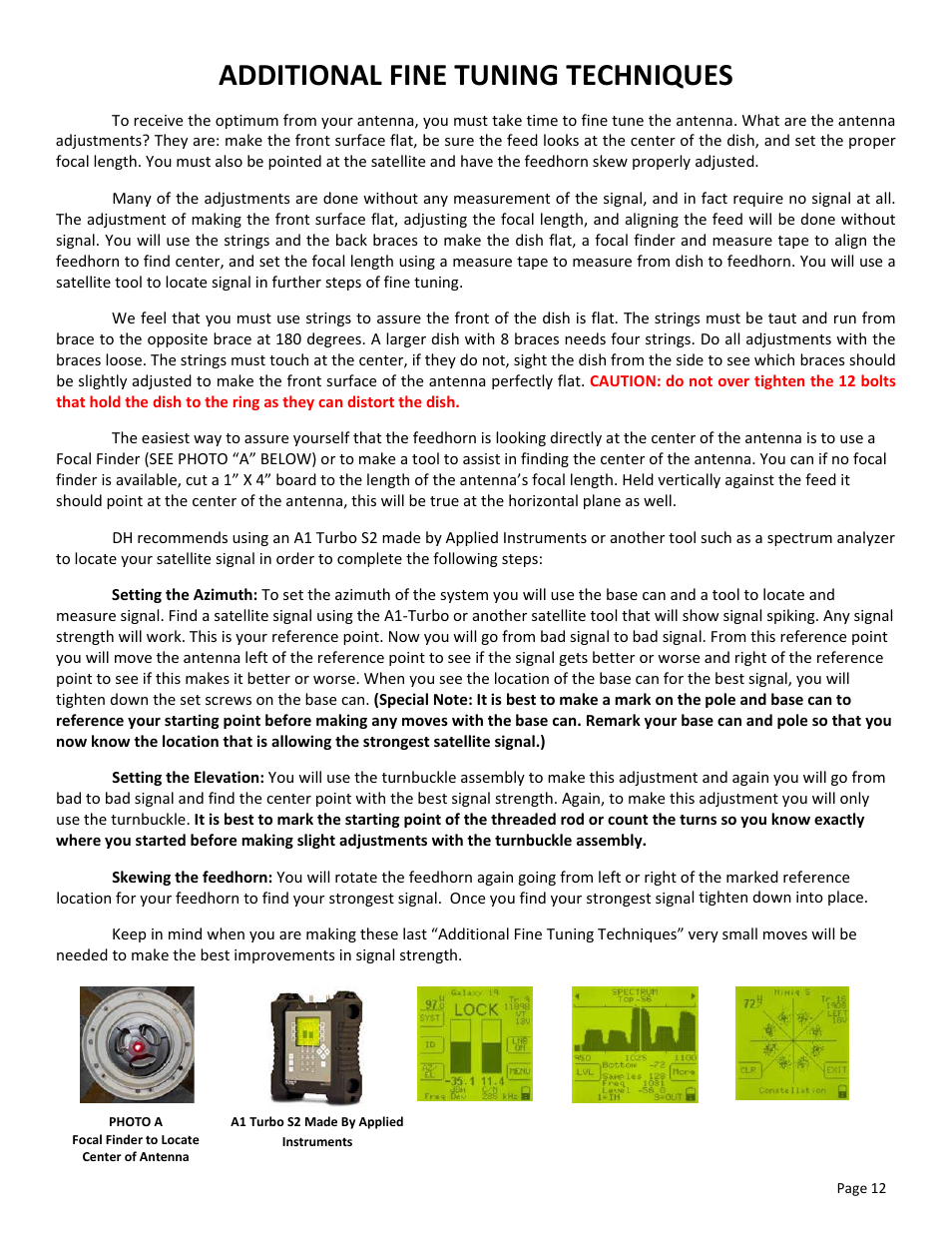Additional fine tuning techniques | DH Satellite 60 Horizon to Horizon/Powered Dec User Manual | Page 17 / 23