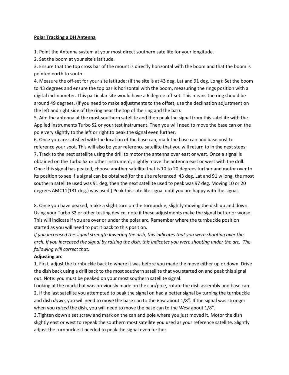DH Satellite 60 Horizon to Horizon/Powered Dec User Manual | Page 18 / 23