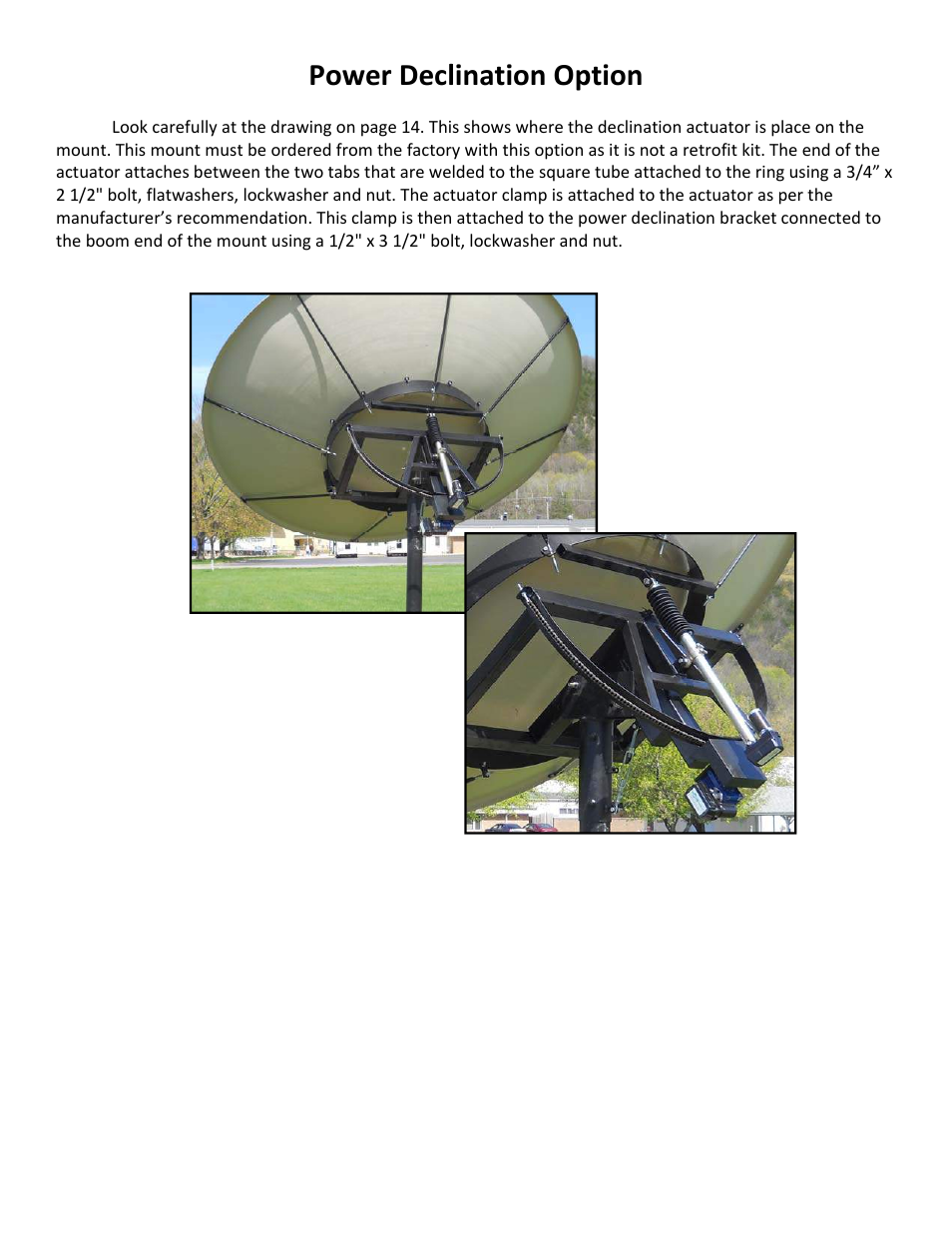 Power declination option | DH Satellite 60 Horizon to Horizon/Powered Dec User Manual | Page 22 / 23