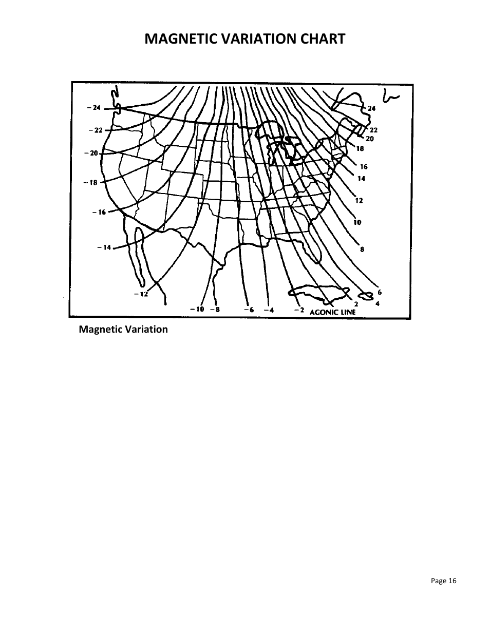 Magnetic variation chart | DH Satellite 60 Heavy Duty Polar/Powered Dec User Manual | Page 20 / 21