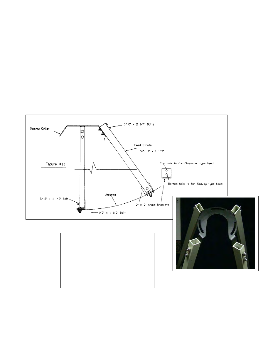 Heavy duty feed struts | DH Satellite 60 Fixed Az-El Mount User Manual | Page 16 / 21