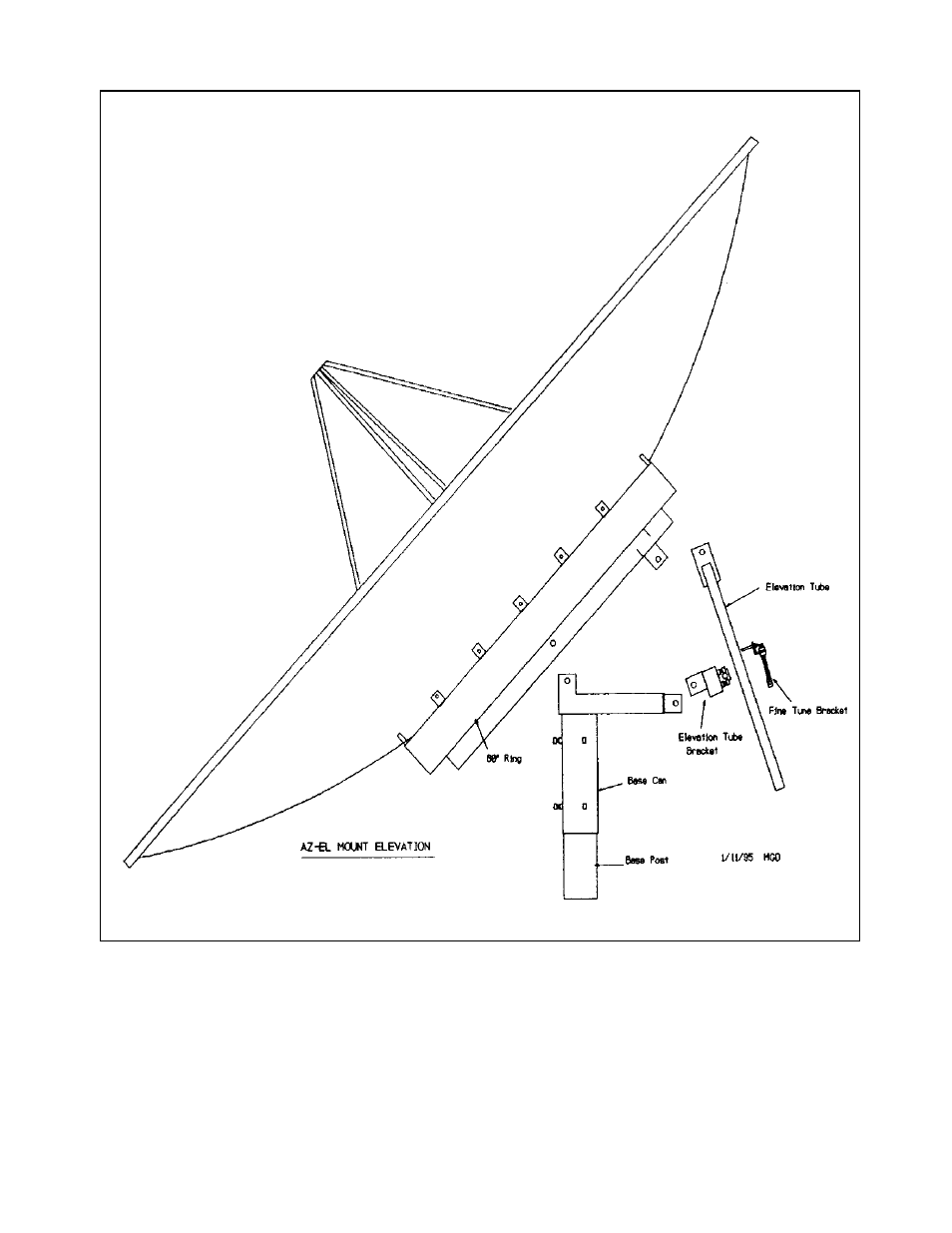 Az-el mount | DH Satellite 60 Fixed Az-El Mount User Manual | Page 3 / 21
