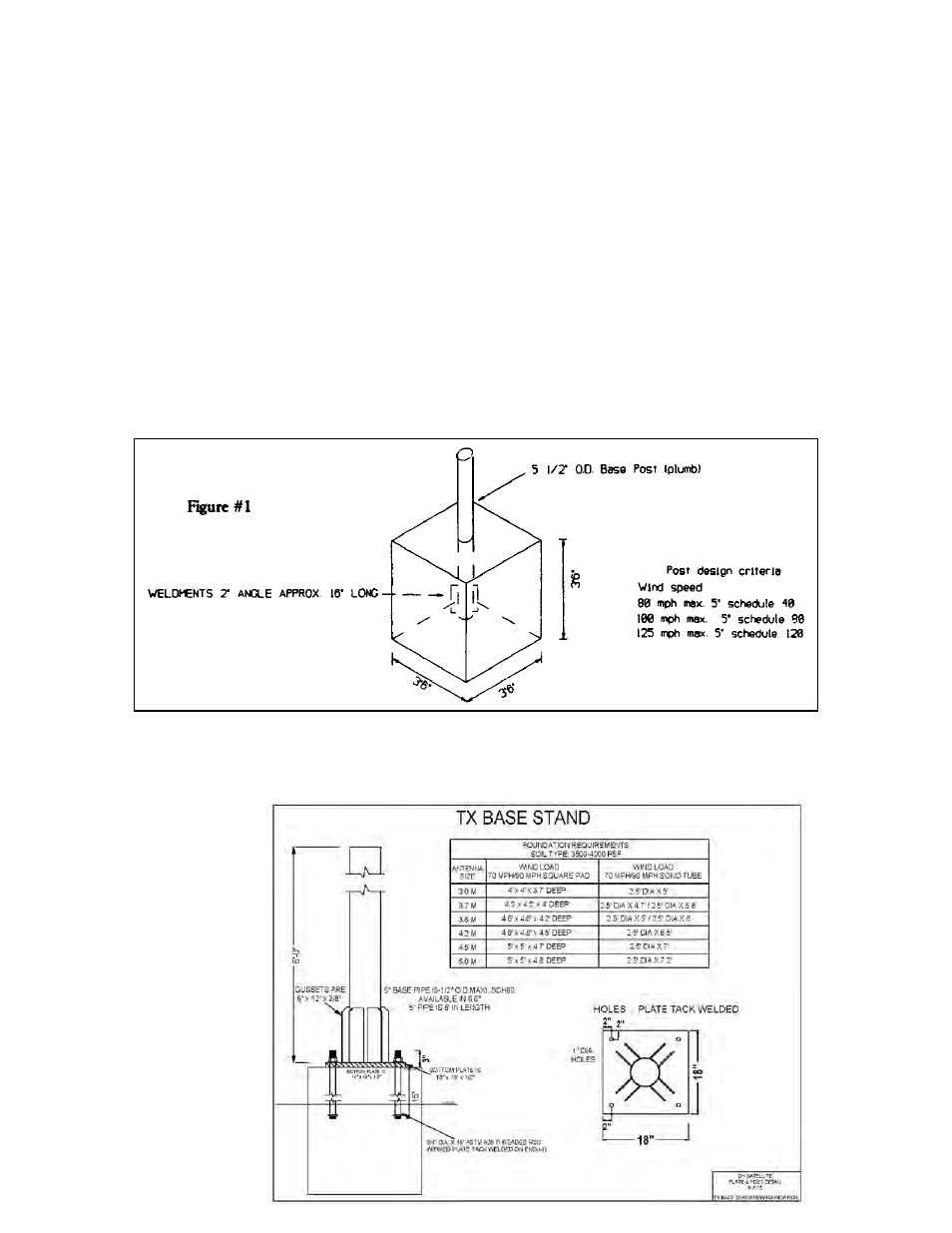 Installation of base post | DH Satellite 60 Fixed Az-El Mount User Manual | Page 4 / 21