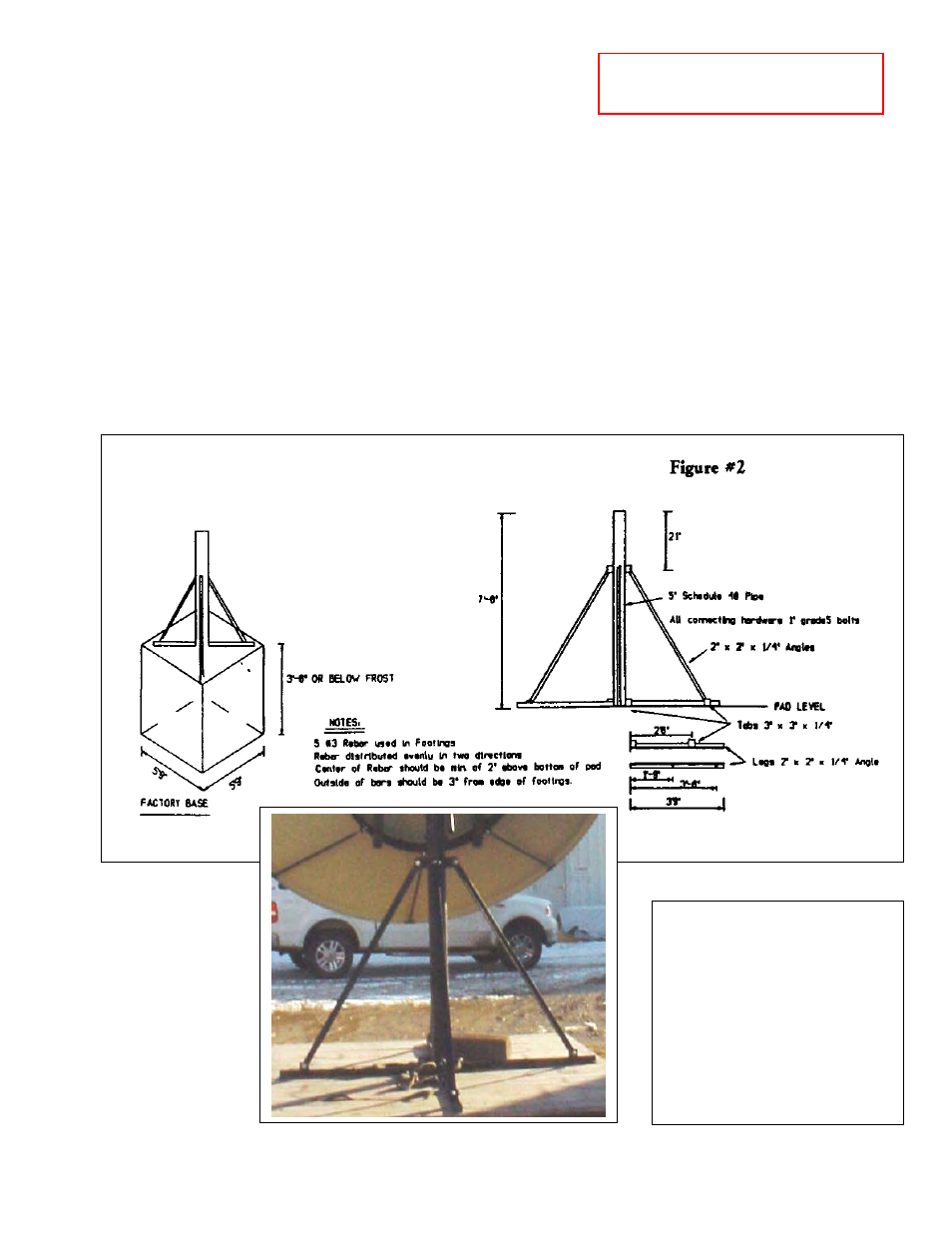 Installation of base for the four leg base stand | DH Satellite 60 Fixed Az-El Mount User Manual | Page 5 / 21