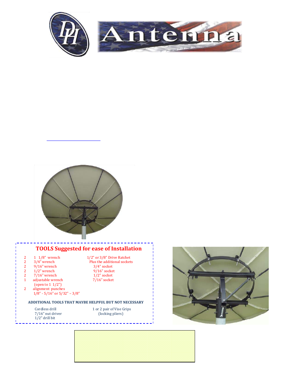 DH Satellite 1PC or 4PC 3m, 3.7m, & 3.8m  48 Polar/Fixed Mount User Manual | 18 pages