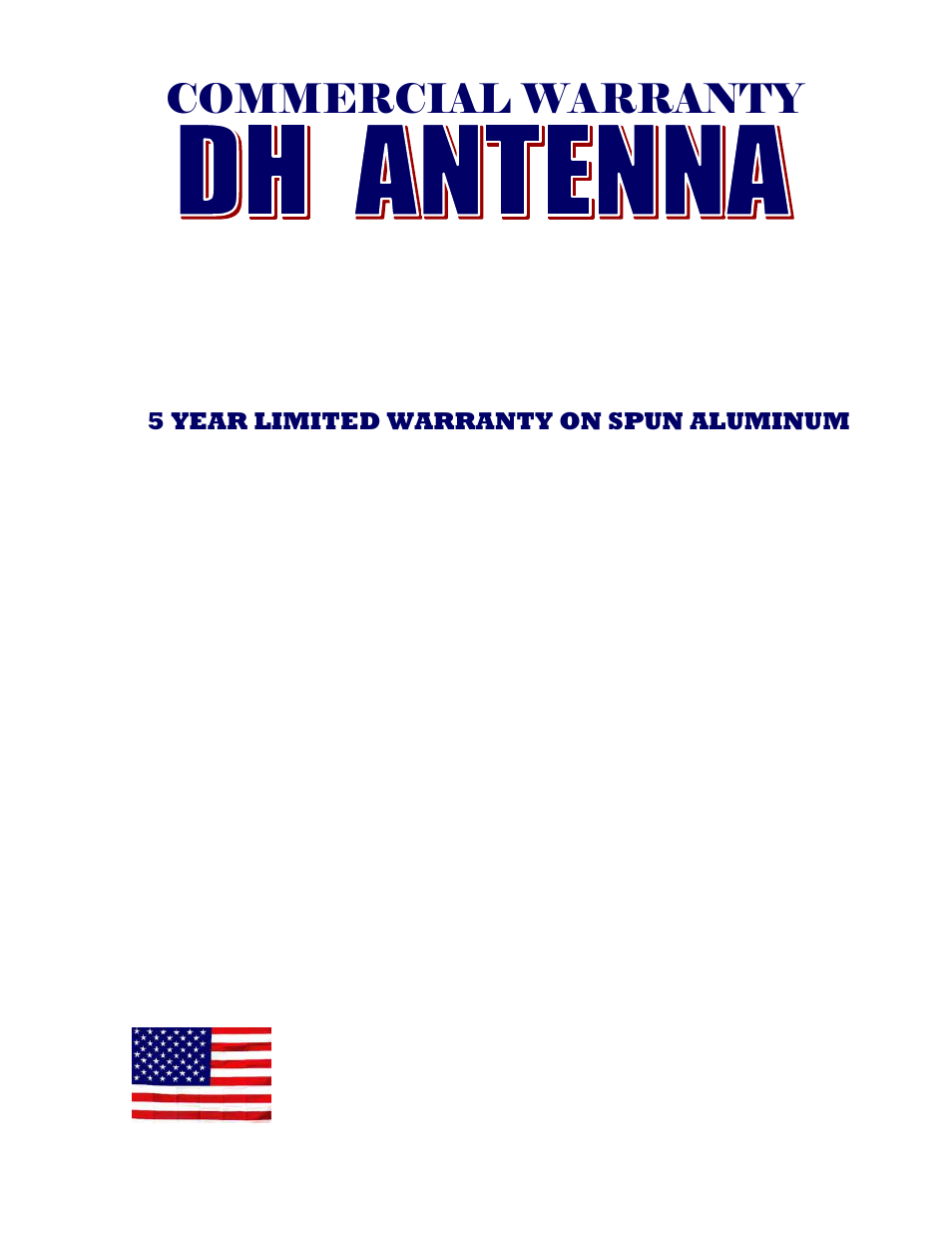 Commercial warranty | DH Satellite 1PC or 4PC 3m, 3.7m, & 3.8m  48 Polar/Fixed Mount User Manual | Page 18 / 18