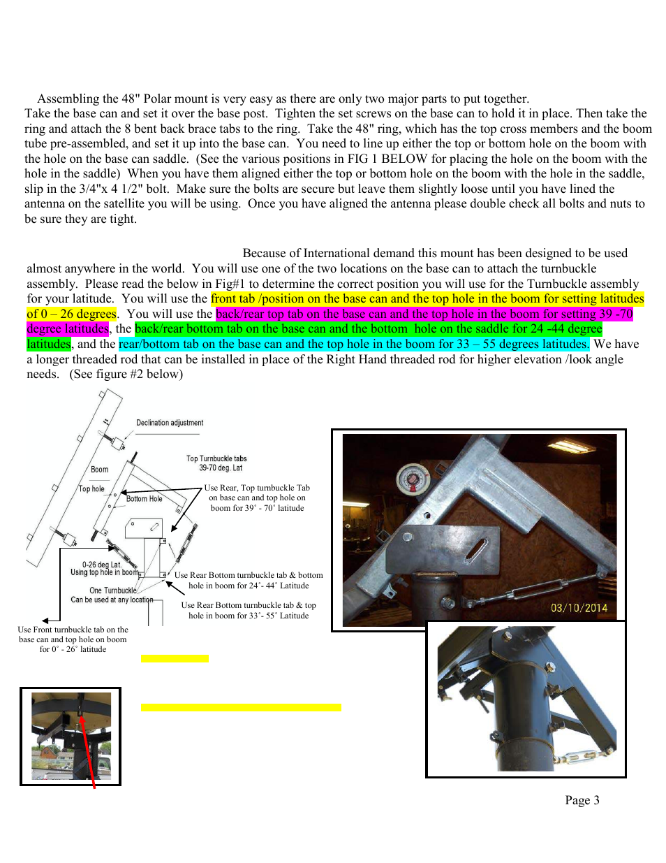 Assemble ring to base can, Assembling the turnbuckle | DH Satellite 1PC or 4PC 3m, 3.7m, & 3.8m  48 Polar/Fixed Mount User Manual | Page 4 / 18