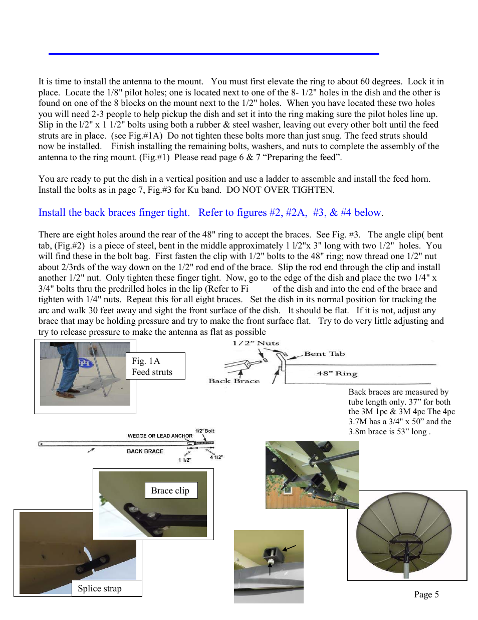 Preparing the mount to receive the antenna | DH Satellite 1PC or 4PC 3m, 3.7m, & 3.8m  48 Polar/Fixed Mount User Manual | Page 9 / 18