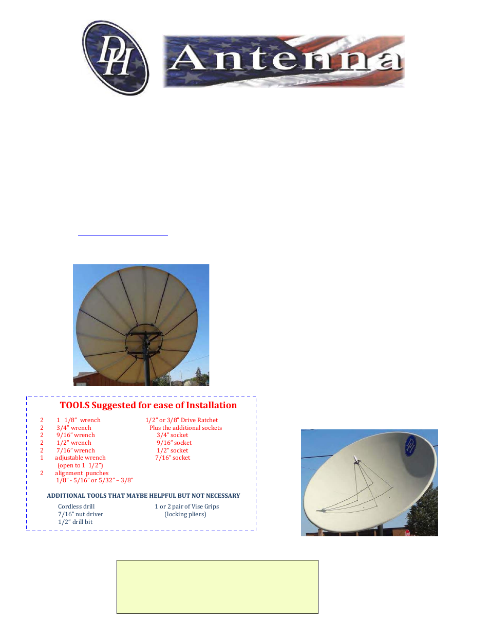 DH Satellite 1PC or 8PC 4.2m  &  4.5m 48 Polar/Fixed Mount User Manual | 15 pages