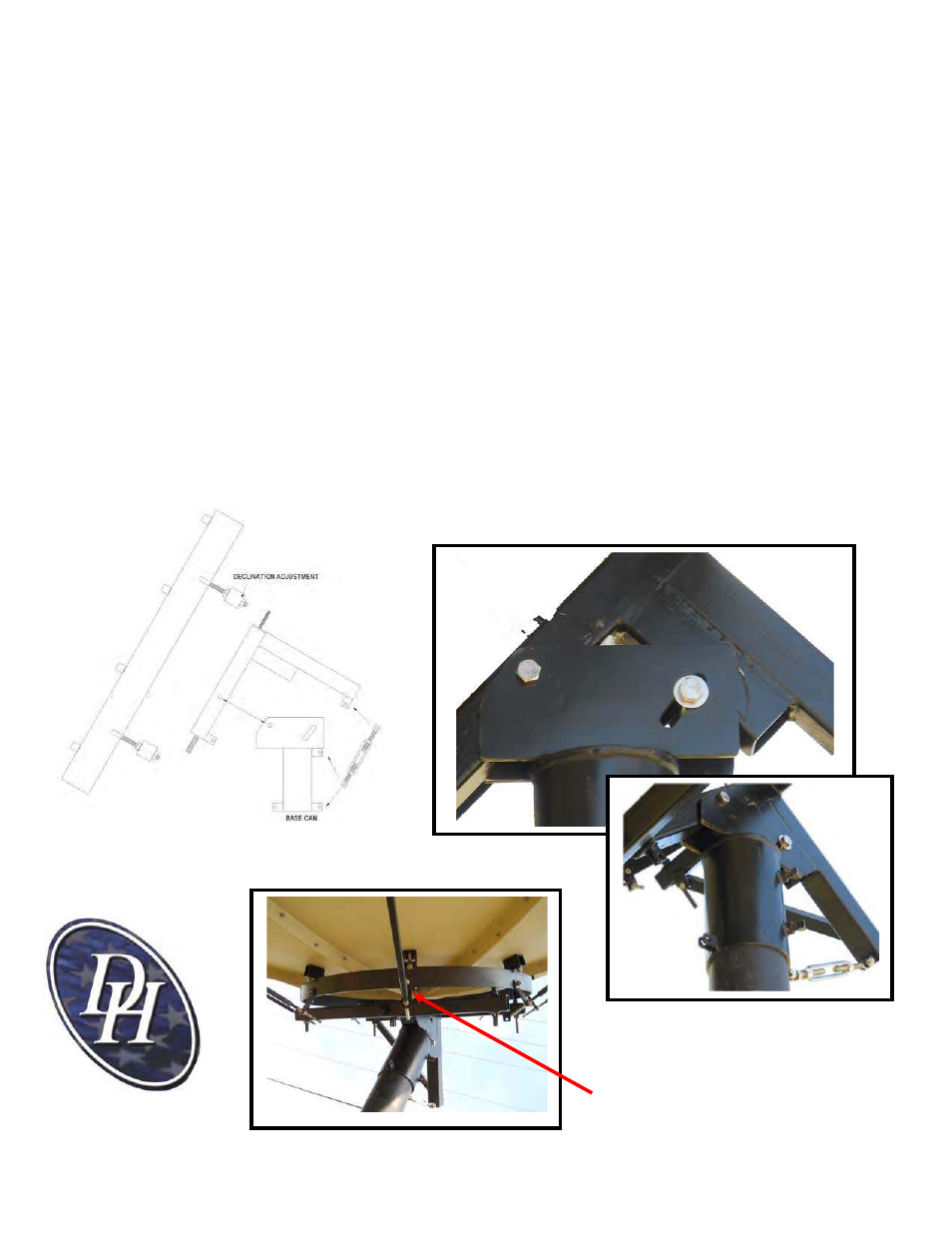 Assemble ring to base can, Assembling the turnbuckle | DH Satellite 1PC or 8PC 4.2m  &  4.5m 48 Polar/Fixed Mount User Manual | Page 4 / 15