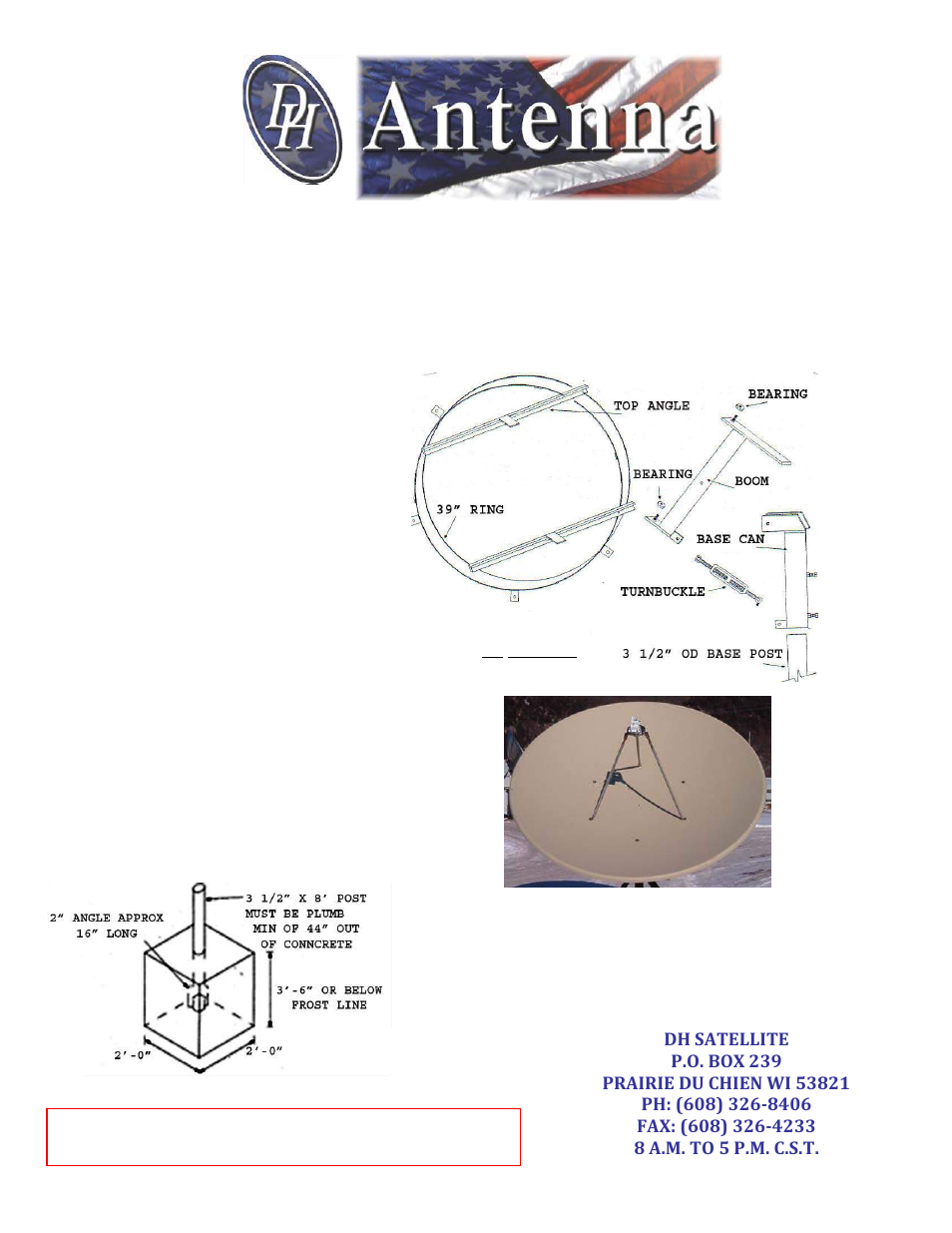 DH Satellite 39 Polar Or Az-EL Series User Manual | 9 pages