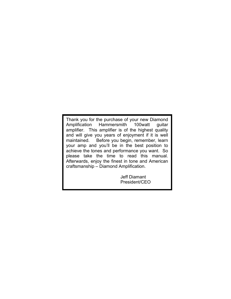 Diamond Amplification Hammersmith User Manual | Page 2 / 19