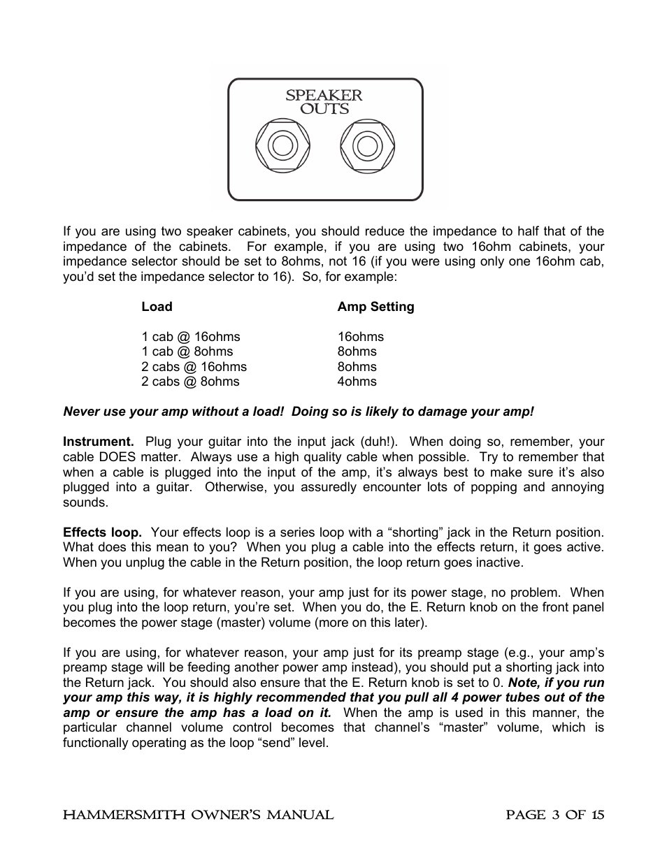 Diamond Amplification Hammersmith User Manual | Page 7 / 19