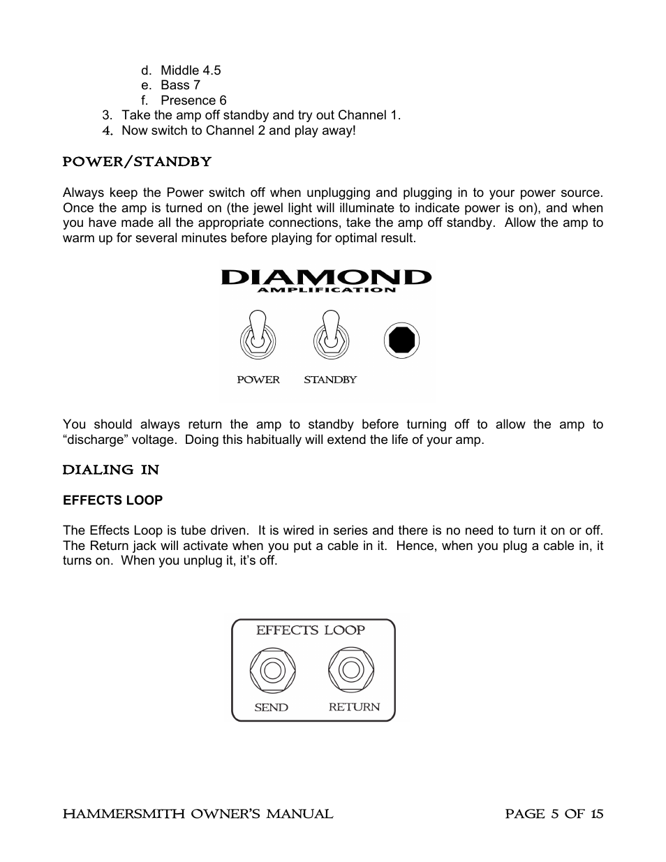 Diamond Amplification Hammersmith User Manual | Page 9 / 19