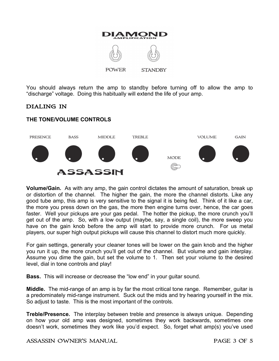 Diamond Amplification Assassin User Manual | Page 6 / 9