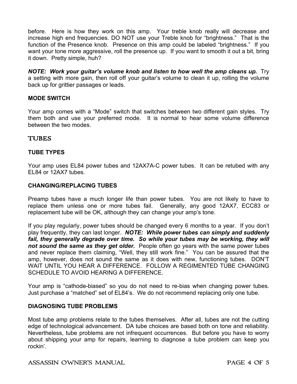 Diamond Amplification Assassin User Manual | Page 7 / 9