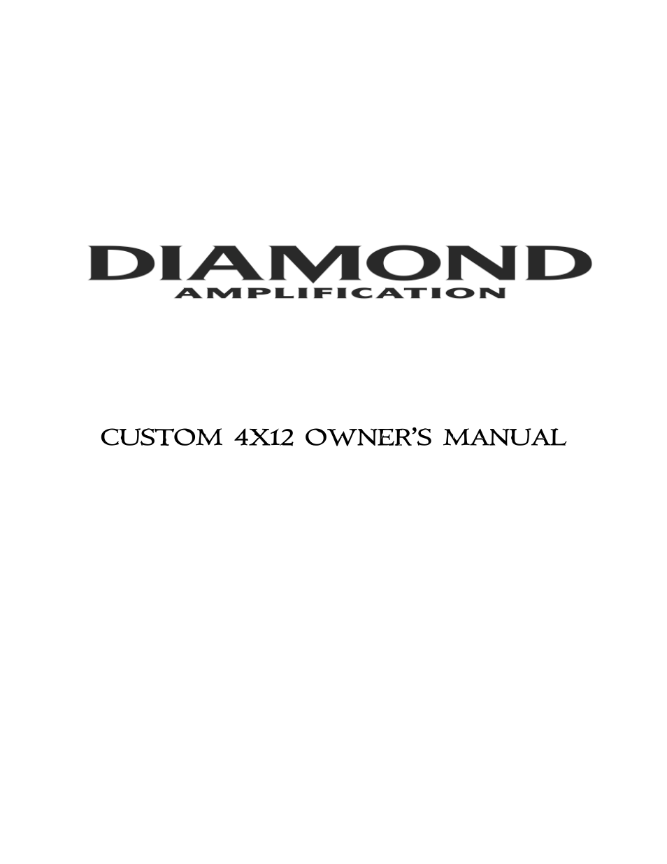 Diamond Amplification Custom 4x12 User Manual | 5 pages