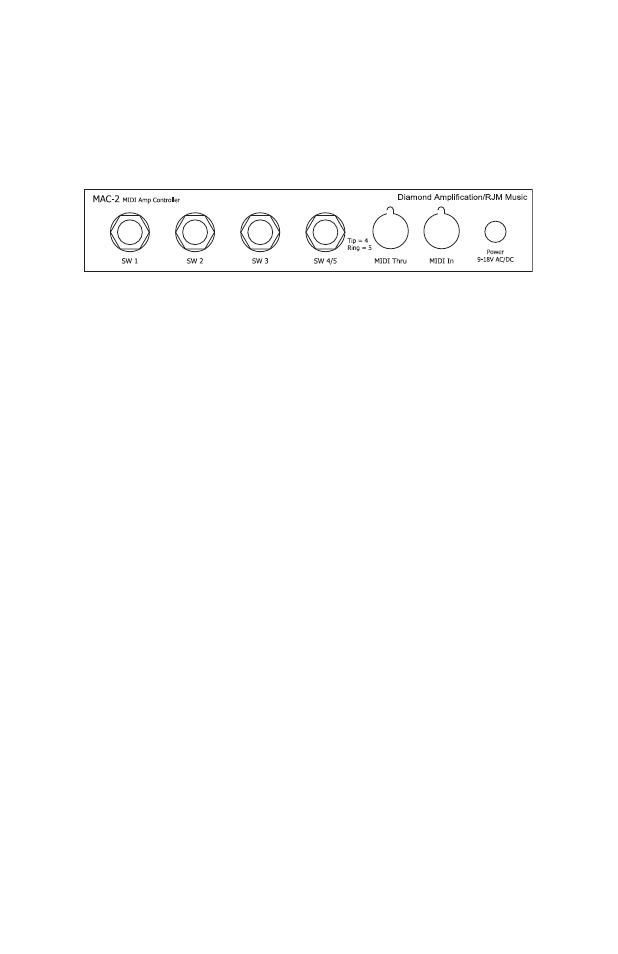 Back panel | Diamond Amplification MAC-2 User Manual | Page 8 / 21