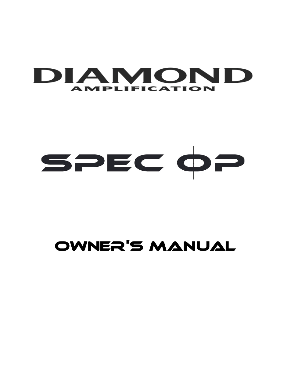 Diamond Amplification Spec Op User Manual | 22 pages