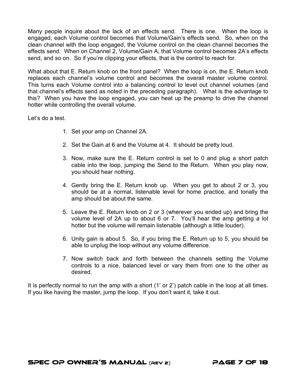 Diamond Amplification Spec Op User Manual | Page 10 / 22