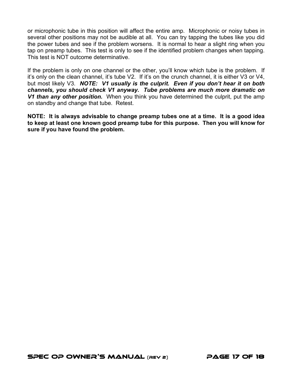 Diamond Amplification Spec Op User Manual | Page 20 / 22