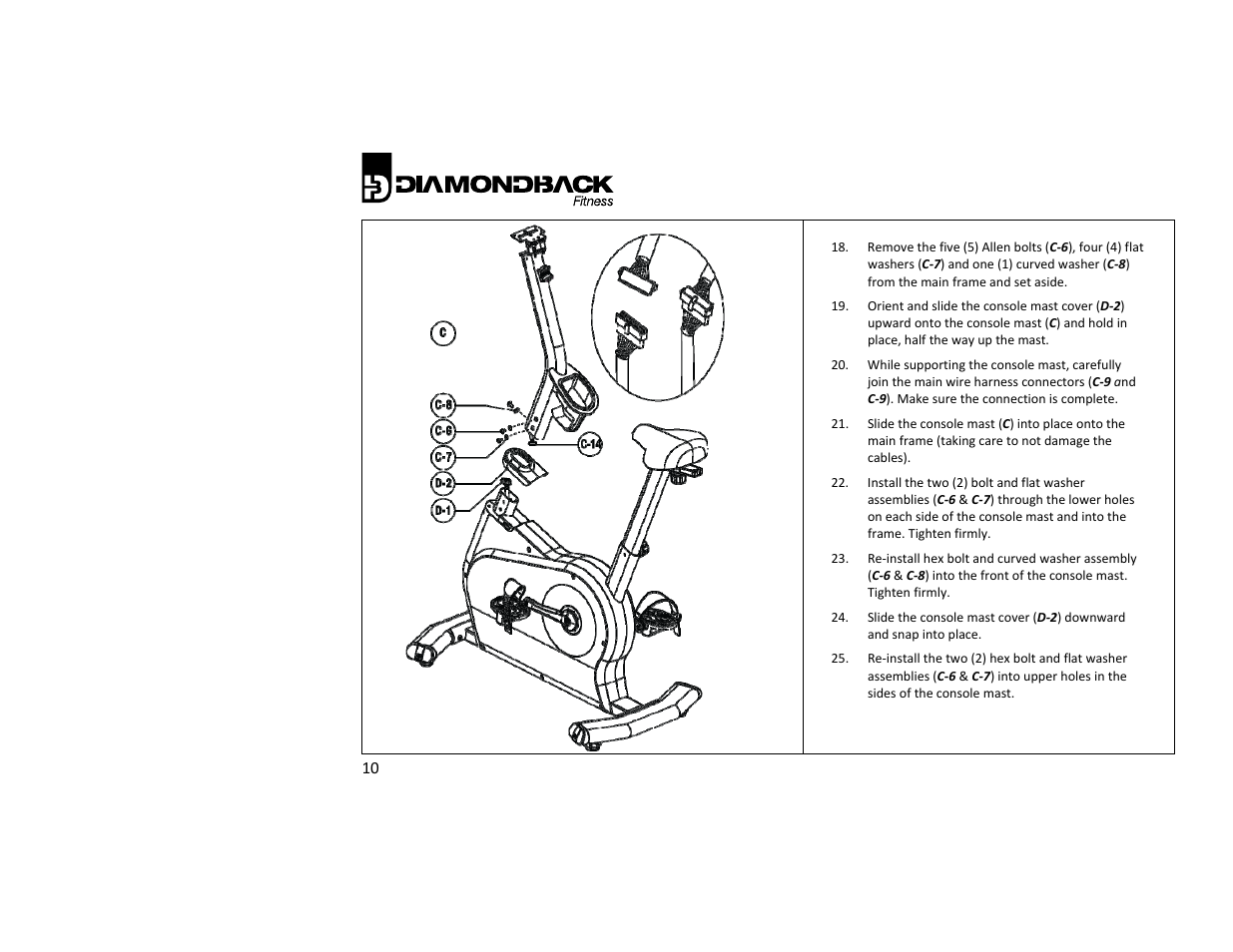Diamondback Fitness 910Ub User Manual | Page 10 / 44