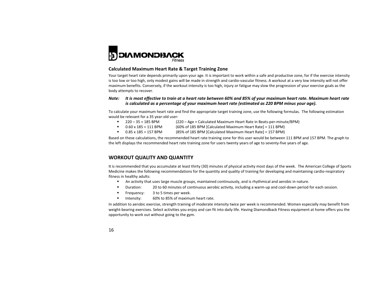 Diamondback Fitness 910Ub User Manual | Page 16 / 44