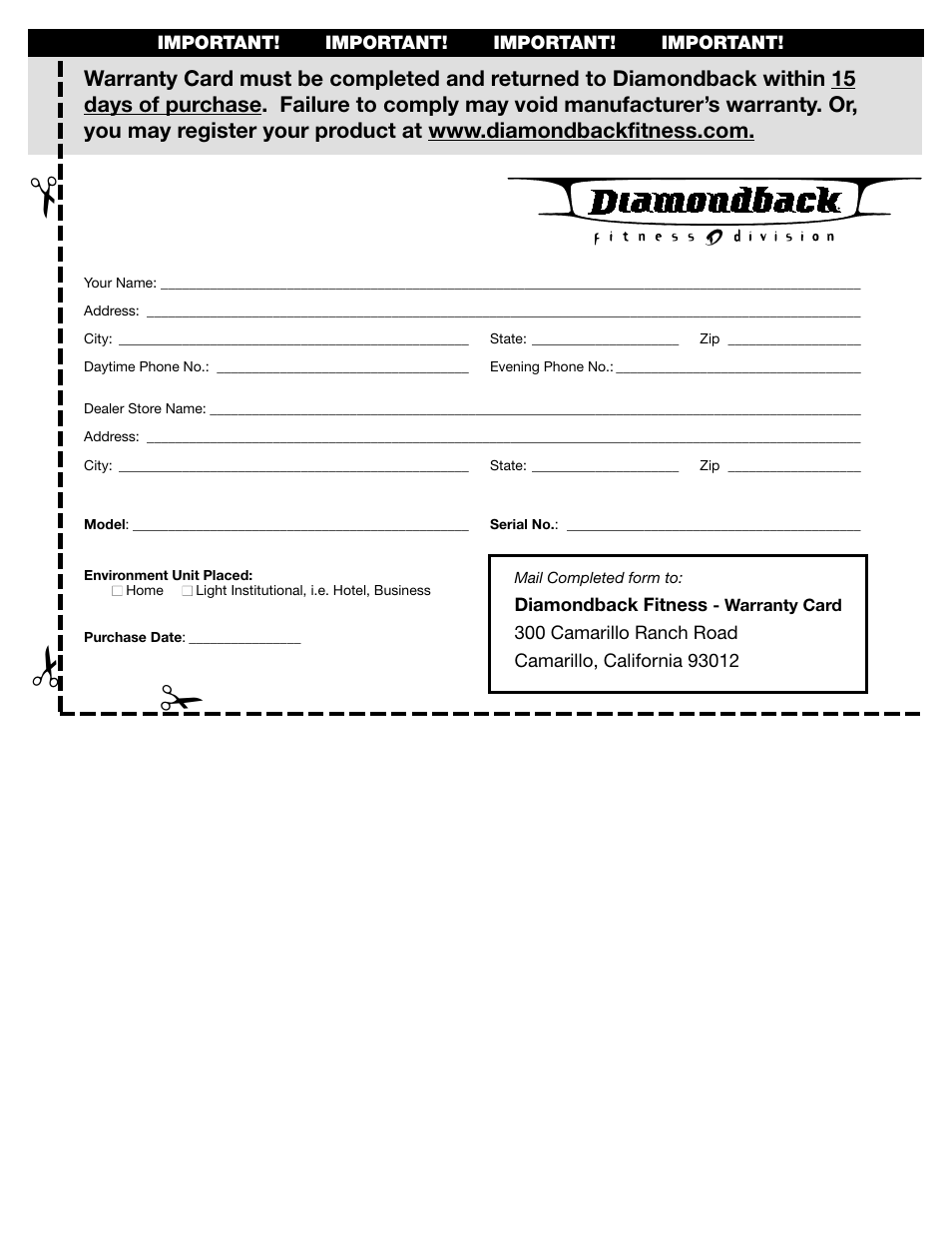 Diamondback Fitness 700U User Manual | Page 3 / 22