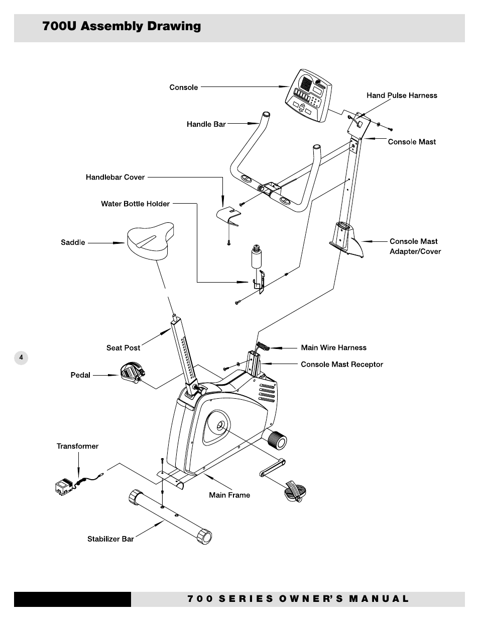 700u assembly drawing | Diamondback Fitness 700U User Manual | Page 8 / 22