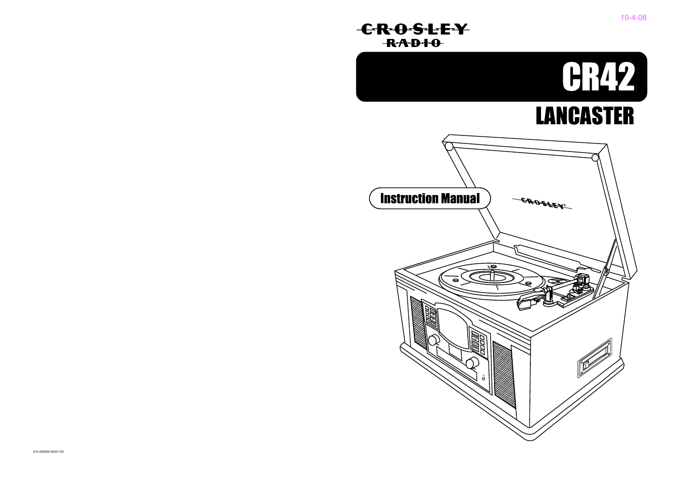 Crosley Radio Lancaster CR42 User Manual | 7 pages