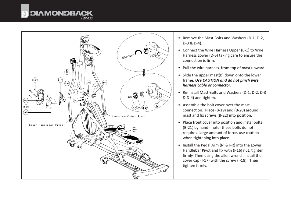 Assembly instructions | Diamondback Fitness 910Ef User Manual | Page 12 / 56