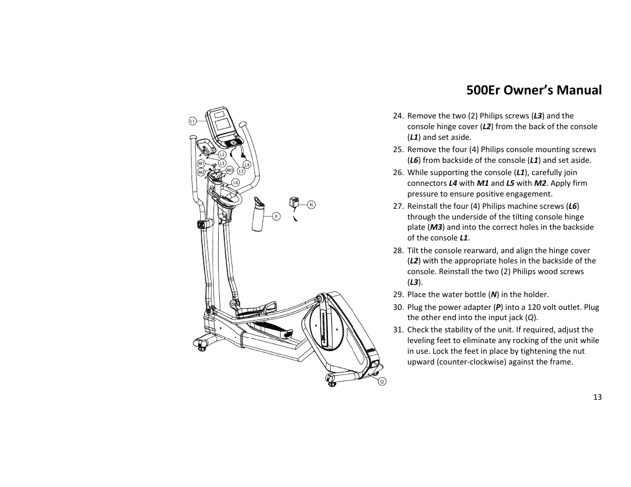 500er owner’s manual | Diamondback 500ER User Manual | Page 13 / 40