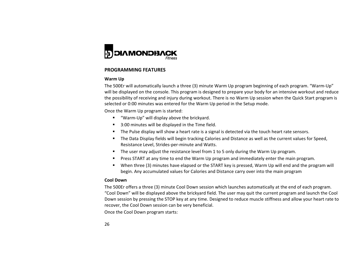 Diamondback 500ER User Manual | Page 26 / 40