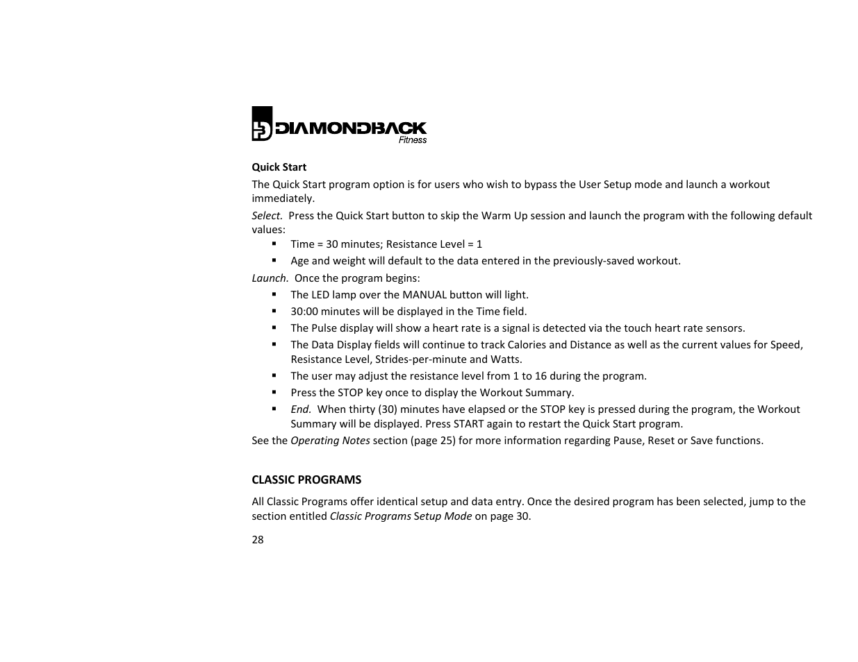 Diamondback 500ER User Manual | Page 28 / 40