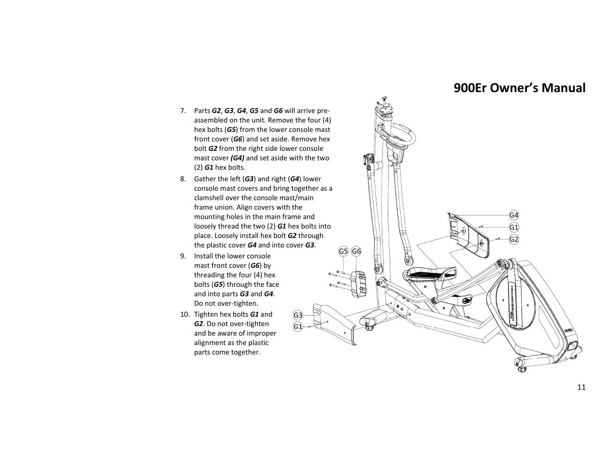 900er owner’s manual | Diamondback Fitness 900Er User Manual | Page 11 / 52