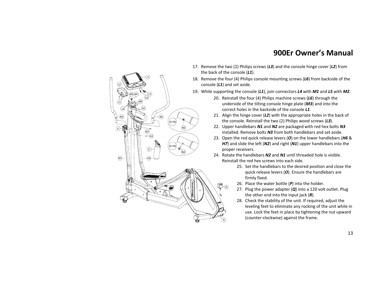 900er owner’s manual | Diamondback Fitness 900Er User Manual | Page 13 / 52