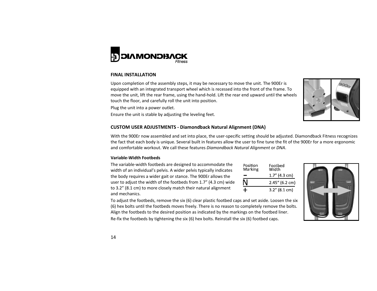 Diamondback Fitness 900Er User Manual | Page 14 / 52